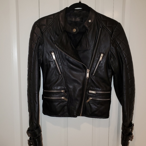 leara women Jackets & Blazers - Biker leather jacket Leara Woman premium denimwear collection